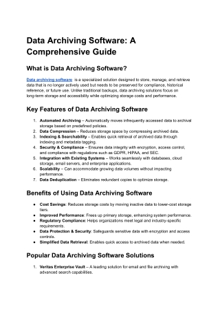 Data Archiving Software
