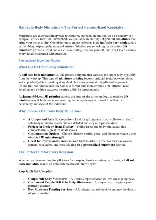 3D Miniature Gifts, Statues | Buy Miniature Painting, Model - Jarmorb3D