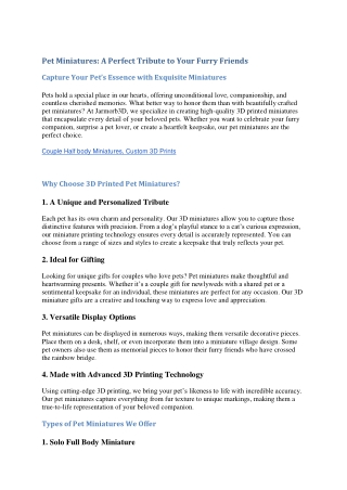 3D Printed Miniatures | Human Figures, Figurines | Miniature Set