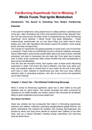 Fat-Burning Superfoods You’re Missing: 7 Whole Foods That Ignite Metabolism