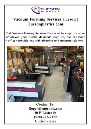 Vacuum Forming Services Tucson | Tucsonplastics.com