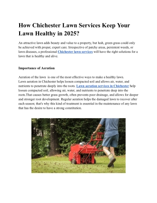 How Chichester Lawn Services Keep Your Lawn Healthy in 2025_