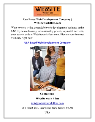 Usa Based Web Development Company  Websitework4less