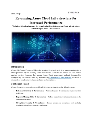 Azur cloud infrastructure case-study.