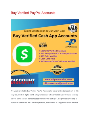 Buy Verified PayPal Accounts