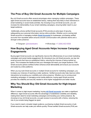 The Pros of Buy Old Gmail Accounts for Multiple Campaigns