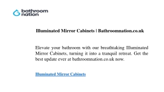 Illuminated Mirror Cabinets Bathroomnation.co.uk