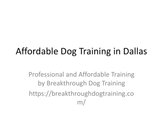 Affordable dog training dallas