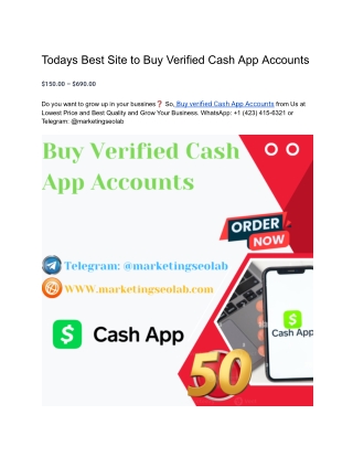 Todays Best Site to Buy Verified Cash App Accounts