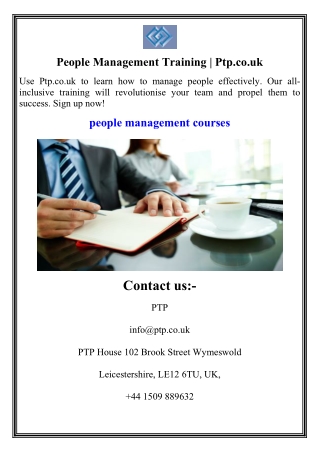 People Management Training  Ptp.co.uk