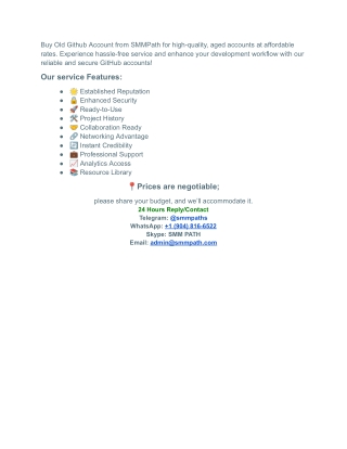 Top 177 Sites To Buy Old Github Accounts In 2024