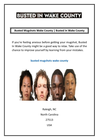 Busted Mugshots Wake County | Busted In Wake County
