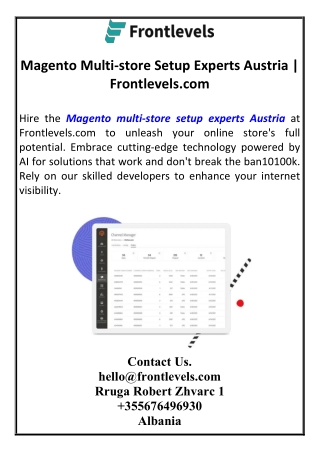 Magento Multi-store Setup Experts Austria | Frontlevels.com
