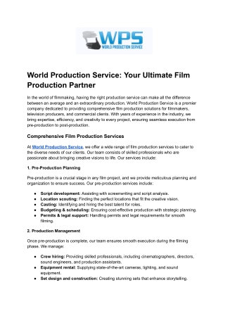 Film Production Service