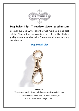 Dog Swivel Clip | Threesistersjewelrydesign.com