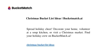 Christmas Bucket List Ideas Bucketmatch.ai
