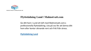 Flyttstädning Lund Malmotvatt.com