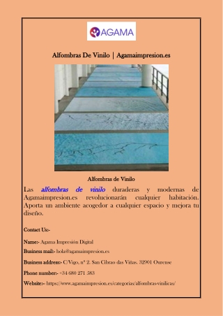 Alfombras De Vinilo | Agamaimpresion.es