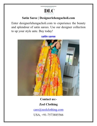 Satin Saree  Designerlehengacholi