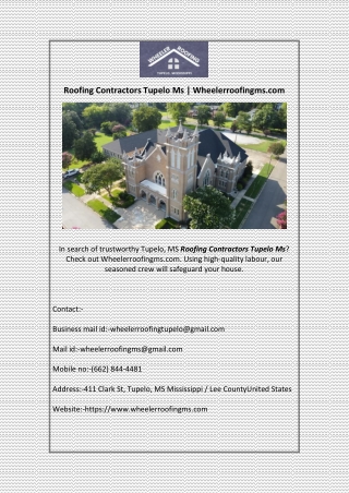 Roofing Contractors Tupelo Ms | Wheelerroofingms.com