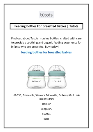 Feeding Bottles For Breastfed Babies | Tutots