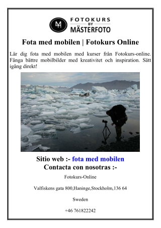 Fota med mobilen  Fotokurs Online