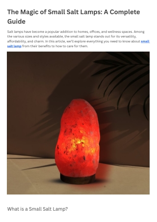 The Magic of Small Salt Lamps A Complete Guide