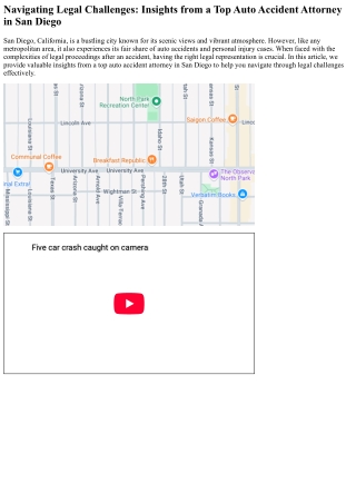 Navigating Legal Challenges: Insights from a Top Auto Accident Attorney in San D