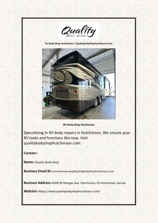 RV Body Shop Hutchinson