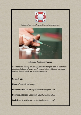 Suboxone Treatment Program
