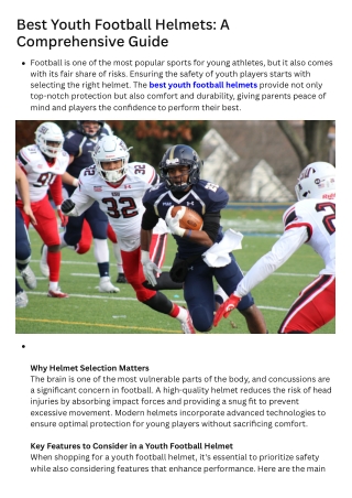 Best Youth Football Helmets A Comprehensive Guide