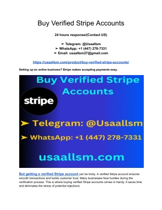 Buy Verified Stripe Accounts