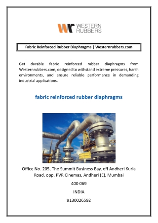 Fabric Reinforced Rubber Diaphragms | Westernrubbers.com
