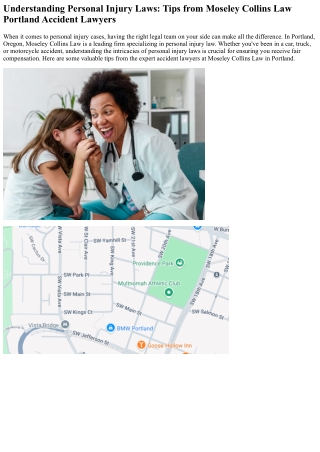 Understanding Personal Injury Laws: Tips from Moseley Collins Law Portland Accid