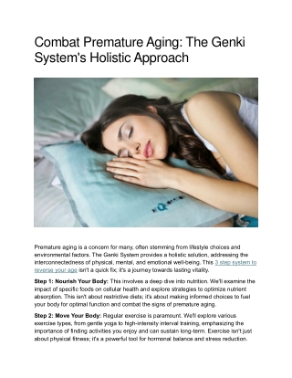 Combat Premature Aging