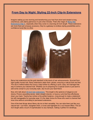 From Day to Night Styling 22-Inch Clip-In Extensions