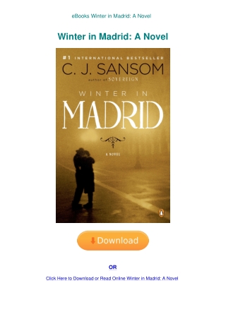 eBooks Winter in Madrid A Novel