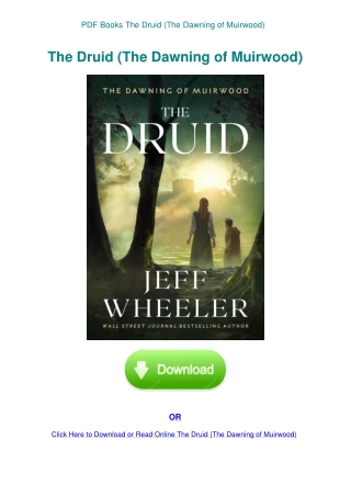 PDF Books The Druid (The Dawning of Muirwood)
