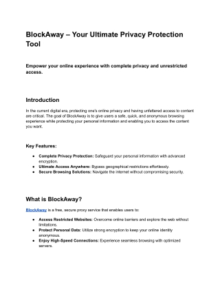 BlockAway – Your Ultimate Privacy Protection Tool