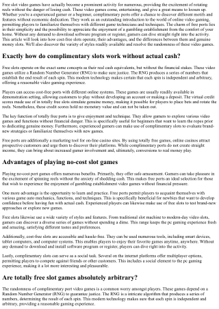 Cost-free  Slot Machine -  Looking Into the  Globe of No-Cost  Video Gaming  Exp