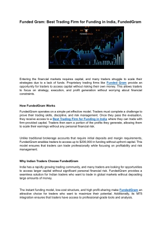 Funded Gram: Best Trading Firms for Funding In India, Fundedgram