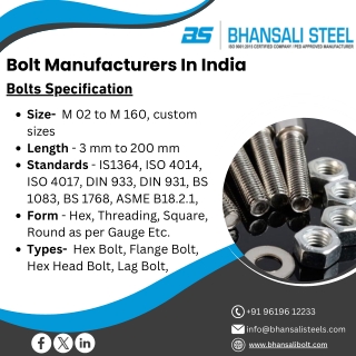 Bolt | Nut | Screw | Washers- Bhansali Fasteners