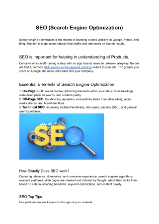 SEO (Search Engine Optimization)