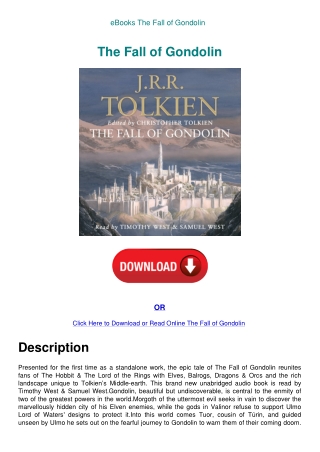 eBooks The Fall of Gondolin