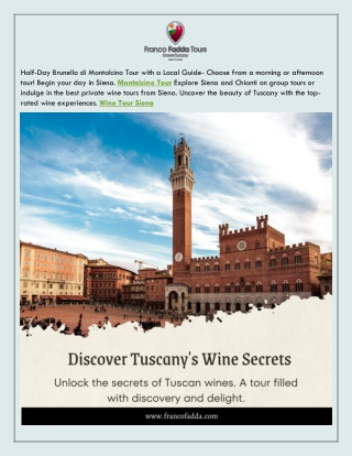 Tuscany Wine Tours From Siena