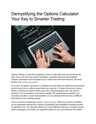 Demystifying the Options Calculator