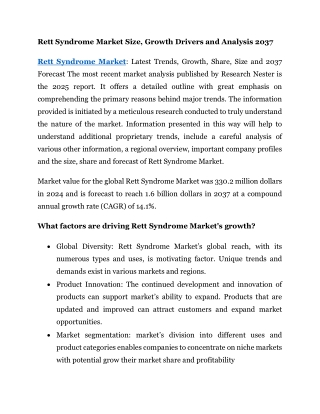 Rett Syndrome Market
