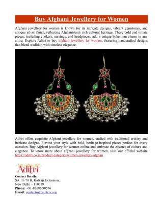 Buy Afghani Jewellery for Women