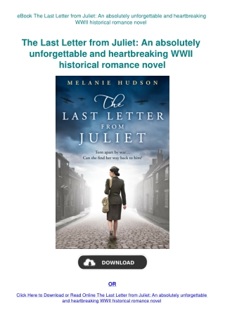 eBook The Last Letter from Juliet An absolutely unforgettable and heartbreaking WWII historical roma