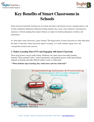 DT - Key Benefits of Smart Classrooms in Schools